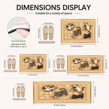 1pc, Cat Cartoon Pattern Printed Faux Cashmere Kitchen Mat, Absorbent Kitchen Floor Mat, Kitchen Rug, Long Strip Foot Mat, Sink Front Mat, Suitable For Kitchen, Bathroom, Entryway, Hallway, Laundry Room And Home Decor - Multicolor - View 3
