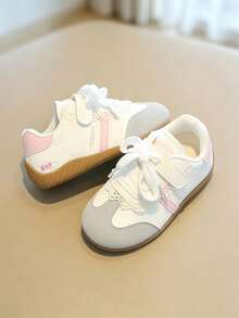 1 Pair Pink Kids' Sports Shoes, Soft Non-Slip Sole, Fashionable , Versatile For All-Season Outdoor Wear - Pink - View 5