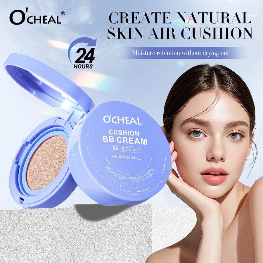 Air Cushion Foundation, Lightweight Buildable Coverage Face Makeup With Smooth Natural Finish, Portable Cushion Compact For Everyday Makeup - Multicolor - View 1