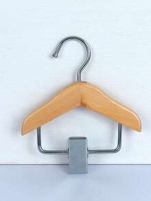 Small Wooden Clothes Hanger With Stainless Steel Clips, Pet Clothing And Accessories Hanging Rack, Polished Finish, Space-Saving Design, Suitable For Hanging Small Items, Bathroom Storage Rack - Multicolor - View 13