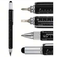 6-In-1 Pocket Genius Pen/Multi-Function Tool Set, Includes Level, Precision Screwdriver, Stylus And Ruler. Durable And Portable, Suitable For Phone Repair And Creative Work. Black. Adha Mubarak! - Multicolor - View 12