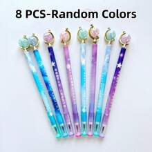 4pcs Student Neutral Pens, Cartoon Unicorn Water-Based Pens, Creative Learning Stationery Office Supplies Black Ink Pens - Sets - View 10