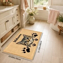 1pc, Calico Cat Pattern Printed Faux Cashmere Kitchen Mat, Absorbent Kitchen Floor Mat, Kitchen Rug, Long Strip Foot Mat, Sink Front Mat, Suitable For Kitchen, Bathroom, Entryway, Hallway, Laundry Room And Home Decor - Multicolor - View 14
