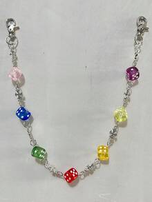 2026 Lucky Colorful Dice Waist Chain Fashion Unisex Luxury Accessory Hip-Hop Keychain, Minimalist Versatile [Random Color Order Shipment] - Multicolor - View 6