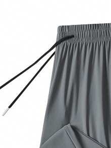 Celana Panjang Olahraga Pria Musim Panas Bahan Sutra Es Tipis Kasual Nyaman - Grey - View 9