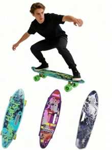 (Non-Electric)SKATEBOARD/59*16CM Fish Board Plastic Stand, - Multicolor - View 4