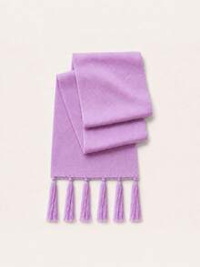 1pc Toddler Knitted Scarf, Soft And Warm With Tassels, Suitable For Boys And Girls Autumn/Winter Solid Color Scarf, Can Be Used As A Gift - Multicolor - View 13