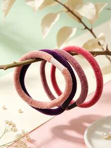 Autumn/Winter Chenille Plush Hair Scrunchies, High Elasticity Durable Hair Ties, Simple Non-Damaging Hair Bands - Multicolor - View 3