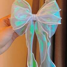 9m Fish Tail Organza Ribbon Reflective Iridescent Wavy Edge Ribbon For Gift Wrapping DIY Bows Bouquet Ribbon - A - View 2