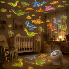 LED Dynamic Dinosaur Projection Light, USB Plug-In Night Light, 360° Adjustable Angle, Whole Room Dinosaur Projection Light, Suitable For Living Room, Party Decoration, Birthday Gift, Christmas Decoration Light - White - View 1