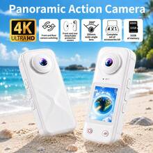 Kamera Aksi Panorama 4K Ultra HD, Sudut Pandang Lebar 200°, Lensa Ganda Depan dan Belakang yang Dapat Diganti, Layar 2.0 Inci, Baterai 1500mAh dengan Perekaman 4 Jam, Dapat Digunakan Sebagai Webcam PC. Set Lengkap Termasuk Kartu Memori 32GB, Ringkas dan Tahan Lama - View 10