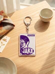 1pc/8pcs K-Pop EN-HYPEN Members Aesthetic Acrylic Keychains, Member Series Stamp Design, Rectangular Pattern Pendant, Backpack And Car Key Accessory, K-Pop Fan And ENGENE Fan Gift - Multicolor - View 10