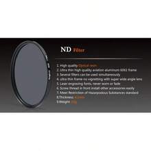 KnightX 3in1 ND4 ND8 ND16 Neutral Density Filter High Light Transmission Light Reduction Overexposure Prevention, Compatible With Cameras SLR Micro-Single Camera Filter, Lens Filter, Photography And Video Shooting - View 4