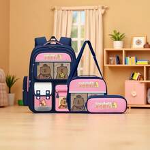 1 Set Fashion Capybara Large Capacity Backpack 3-Piece Set, Printed Design, Backpack + Crossbody Bag + Pencil Case, Back To School Essential, Multiple Colors Available, Perfect Gift For Capybara Lovers - Sets - View 18