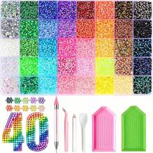 40 Colors/15 Colors Jelly Resin Flat Back Rhinestone Set With Full DIY Accessories Kit, Handmade DIY Material Pack For Clothing, Cup Decoration, Diamond Painting, Versatile Applications - Multicolor - View 10