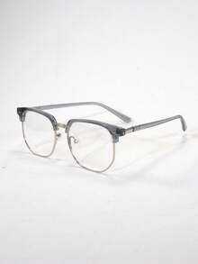 1pc Men's Fashion Decorative Non-Prescription Glasses, Suitable For Everyday Wear, St. Patrick's Day - Grey - View 7