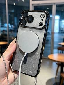 1件 磁吸鏈條電鍍 TPU 手機殼，適用於 iPhone 18/18PRO/18PROMAX/17Air/8p/X/XS/XR/XS Max/11/11 Pro/11 Pro Max/12/Phone 12 Pro/11 Pro Max/12/12 Pro/12 Pro Max/13/13 Pro/13 Pro Max/14/14 Pro/16 Plus/14 Pro Max/15/15 Pro/15 Plus/15 Pro Max/17/17pro/17promax 保護殼 - 黑色 - 查看 6