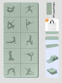 1 bộ thảm yoga gấp gọn có đường căn chỉnh, chất liệu dày chống trượt, phù hợp cho tập yoga, pilates và thiền tại nhà - Nhiều màu - Xem 16