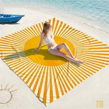 Camping & Travel Towels - Vintage Yellowish-orange Radiant Sun - View 2