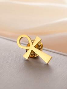 LIKGREAT 1pc Fashion Stainless Steel Cross Brooch, Personalized Accessory For Coat, Suit, Bag, Gift For Friends - Fashion Series - View 4