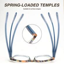 2Pcs Oversized Cat Eye Reading Glasses, Fashionable Printed Design, With High-Quality Spring Hinges, Suitable For Women's Daily Wear, With High-Quality Glasses Storage Bag - White - View 9