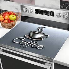 (Hot !!) 1pc 2D Coffee Pattern Flat Stove Protector Mat And Non-Slip Heat-Resistant Rubber Stove Cover Mat Suitable For Induction Cooktop, Glass Cooktop And Multi-Function Scratch-Resistant Mat, Also Can Be Used As Oven, Washing Machine, Dryer And Kitchen Decor Best Choice. - Multicolor - View 12