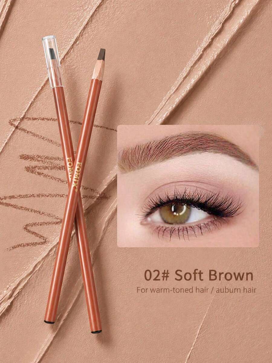 FOMIX Pensil Alis Tahan Air, Efek Riasan Tahan Lama, Ciptakan Bentuk Alis Sempurna, Pembentukan Presisi Profesional, Pensil Alis Universal-02# Cokelat Lembut - 02# Cokelat Lembut - View 1