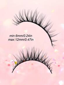 5 Pairs Natural Long Cross Fish Tail False Eyelashes 6-12mm Suitable For Daily/Party/Date/Vacation/Wedding/Work And Other Occasions - Black - View 2