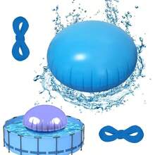 Inflatable Winter Pool Cover Pillow (4x4 Ft Round) With Two 3-Meter Ropes – Designed For Above-Ground Pools; Cold-Resistant, Thickened Inflatable Float; Winterizing Kit With Ropes; PVC Ice Equalizer Pillow To Support Pool Covers. - A - View 1