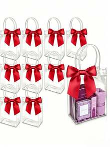 Transparent Plastic Gift Bags, Made Of Reusable PP Material, With Handles And Bows, Perfect For Wedding, Bridal Shower, Birthday Party, Baby Shower And Other Special Occasions Gift Packaging, The Preferred Choice. - Multiple Styles - View 8