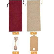 6/12pcs Drawstring Wine Bottle Gift Bags, Reusable, Includes Tags, Suitable For Birthday Party, Wedding, Christmas, New Year Decoration Party Supplies - Multicolor - View 13