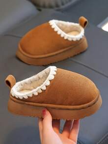 Children's Indoor Bedroom Slippers, Fuzzy Slippers For Boys And Girls, Simple And Elegant - Brown - View 2