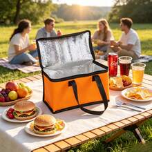 1pc Outdoor Picnic Foldable Insulated Tote Bag, Can Hold Cola And Beer, Keeps Warm, Lunch Box Storage Bag, Essential For Outdoor Picnic And Daily Storage - Portable Square - View 5