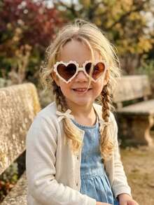 1/4/8pcs 2026 New Cute Dual-Color Cat Bowknot Design Sunflower Heart-Shaped Fashion Square Frame Glasses For Boys Girls Infants - Multicolor - View 12