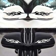 2pcs Reflective Flame Stickers, Bright And Colorful, Suitable For Motorcycles And Cars, PVC Reflective Decals, Self-Adhesive, Asymmetrical Shape, High Visibility Decoration, Motorcycle Stickers, Strong Design, Durable Adhesive - A - View 3