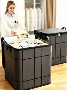 Thickened Black Mesh Storage Bag, Transparent Large Foldable Clothing And Bedding Storage Bag, Dorm Essentials, Suitable For Blankets, Bedding, Wardrobe, Underbed And Dorm Storage, Ideal For Moving, Laundry And Space-Saving Room Organization - Multicolor - View 5