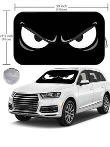 Funny Car Windshield Sun Shade, Cute Driving Animal Design, Heat Insulation Board, Front Window Car Sunshade, Windshield Blocker, UV Protection, Sedan Truck SUV Accessory, 59.06 In X 27.5 In - A - View 10
