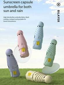 Mini Capsule Umbrella, Ultra-Lightweight Portable Sun Protection Umbrella, Thickened UV Protection Rain & Sun Dual-Use Umbrella, Unisex Style, 1pc - Multicolor - View 4