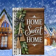 1pc 2D Garden Flag, Home Style Warm Design Garden Flag - Single-Sided Print, Durable Polyester Material, Suitable For Home And Yard Outdoor Decoration, Holiday Atmosphere Decoration, Size 11.8x17.7 Inches, Flag Pole Not Included - A - View 11
