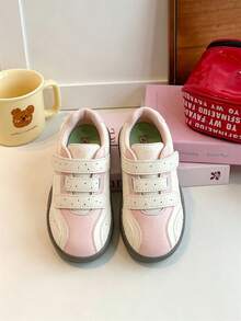 1 Pair Pink Kids' Sports Shoes, Soft Non-Slip Sole, Fashionable , Versatile For All-Season Outdoor Wear - Pink - View 4