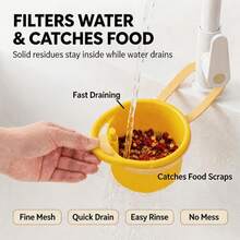 Hanging Sink Strainer Basket, Multi-Function Kitchen Sink Filter, Food Waste Filtration Separator, Portable Vegetable & Fruit Washing & Draining Basket, Space-Saving Kitchen Sink Side-Mount Storage Filter Basket, Suitable For Daily Home Kitchen Meal Prep - Multi-color - View 3