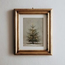 1 Piece, Vintage Style Christmas Tree Pattern: Rustic Fir Tree, Neutral Holiday Decor - Santa Claus, Yuletide, Xmas, Christmas Day, Canvas Wall Decor, Popular Autumn Farmhouse Style Canvas Poster, Suitable For Modern Home Decor, Room, Living Room, Bathroom, Kitchen, Living Room, Home Decor. - A - View 7