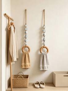 1pc Vintage Beaded Towel Rack, Hanging Kitchen Towel Rack, Decorative Towel And Handkerchief Holder, Suitable For Cabinets, Bathrooms, Ovens, Stove Doors, Home Decor, Perfect For Mother's Day, Housewarming, Valentine's Day, Daily Home Use - A - View 6