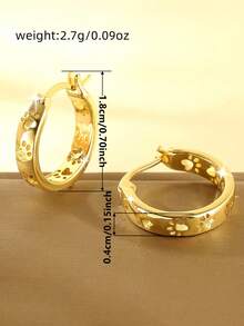 1 Pair Exquisite Hoop Earrings For Women, Wedding, Engagement, Party, Jewelry, Valentine's Day Gift - Yellow Gold - View 4