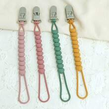 1pc Silicone Baby Bottle Strap Anti‑Lost Chain With Clip Universal Bottle Holder Lanyard For Infant Feeding - Multicolor - View 3