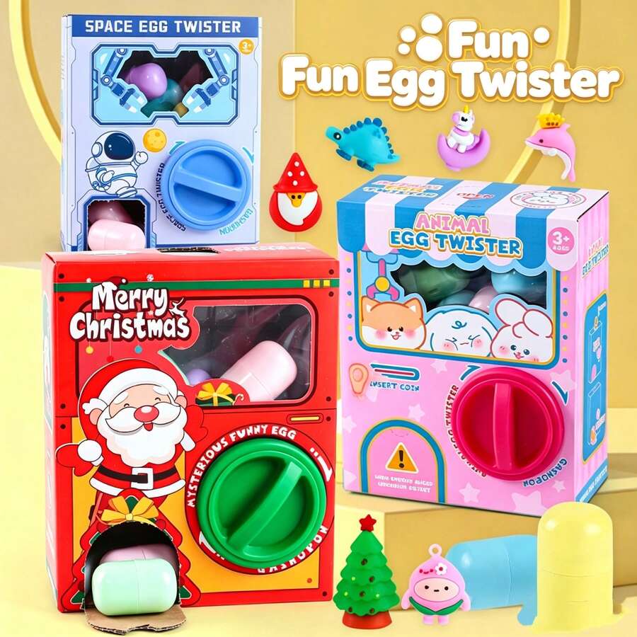 Children's Fun Egg Gacha Machine Doll, Claw Machine, Mini, Doll Twist Machine, Figure Claw Machine Gacha Machine Gift, Birthday Gift, Halloween, Boys & Girls (Accessory Colors Randomly Sent, Manual Measurement May Have Slight Error)