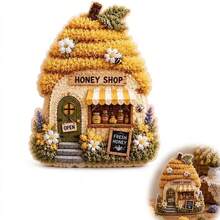 1 Set Honeycomb Honey Shop 3D Fabric Punch Art DIY Handmade Kit, Rustic Floral Bee Theme No-Sew Home Decor Set, Suitable For Home Decoration, Room Decor, Desktop Display, Bookshelf Decoration, DIY Craft Projects, Creative Handmade Gifts, Spring Seasonal Decoration - DIY Punch Needle Craft Kit - View 12