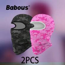Babous 2PCS Balaclava Face Mask For Men & Women, 4- Season Multi‑ Functional Full Head Cover, Windproof Breathable Hood Mask For Ski, Motorcycle, Cycling, Hunting Outdoor Sports, Head Circumference 20.1‑23.6 Inch(51‑60cm) - Multicolor - View 4