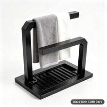 Dishcloth Drying Rack | Highly Attractive Kitchen Storage Rack | Multi-Functional Sponge Holder With Water Tray And Brush Holder | Space-Saving Countertop Organizer For Dishcloths, Cleaning Brushes And Various Cleaning Tools | Suitable For Kitchen, Laundry Room And Bathroom | Home Storage Gift Choice - One Size - View 7