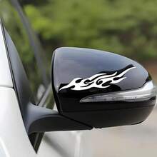 2pcs Reflective Flame Stickers, Bright And Colorful, Suitable For Motorcycles And Cars, PVC Reflective Decals, Self-Adhesive, Asymmetrical Shape, High Visibility Decoration, Motorcycle Stickers, Strong Design, Durable Adhesive - A - View 5